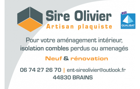 Olivier SIRE, Plaquiste, nouveau partenaire de la CJB !